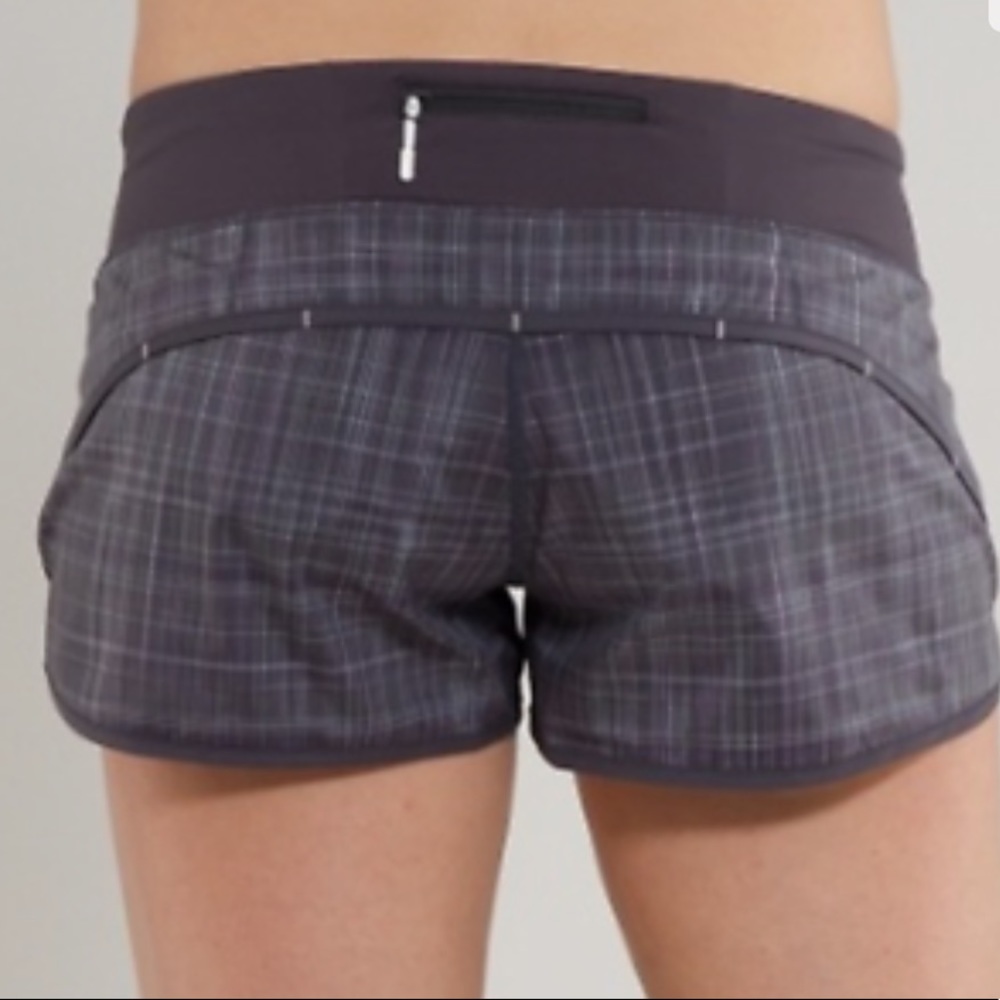 Lululemon Speed Shorts Grey Plaid Size 4